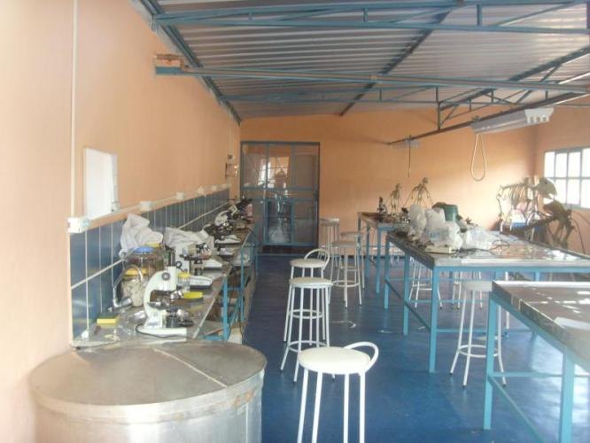 Laboratório de ciências com microscópios